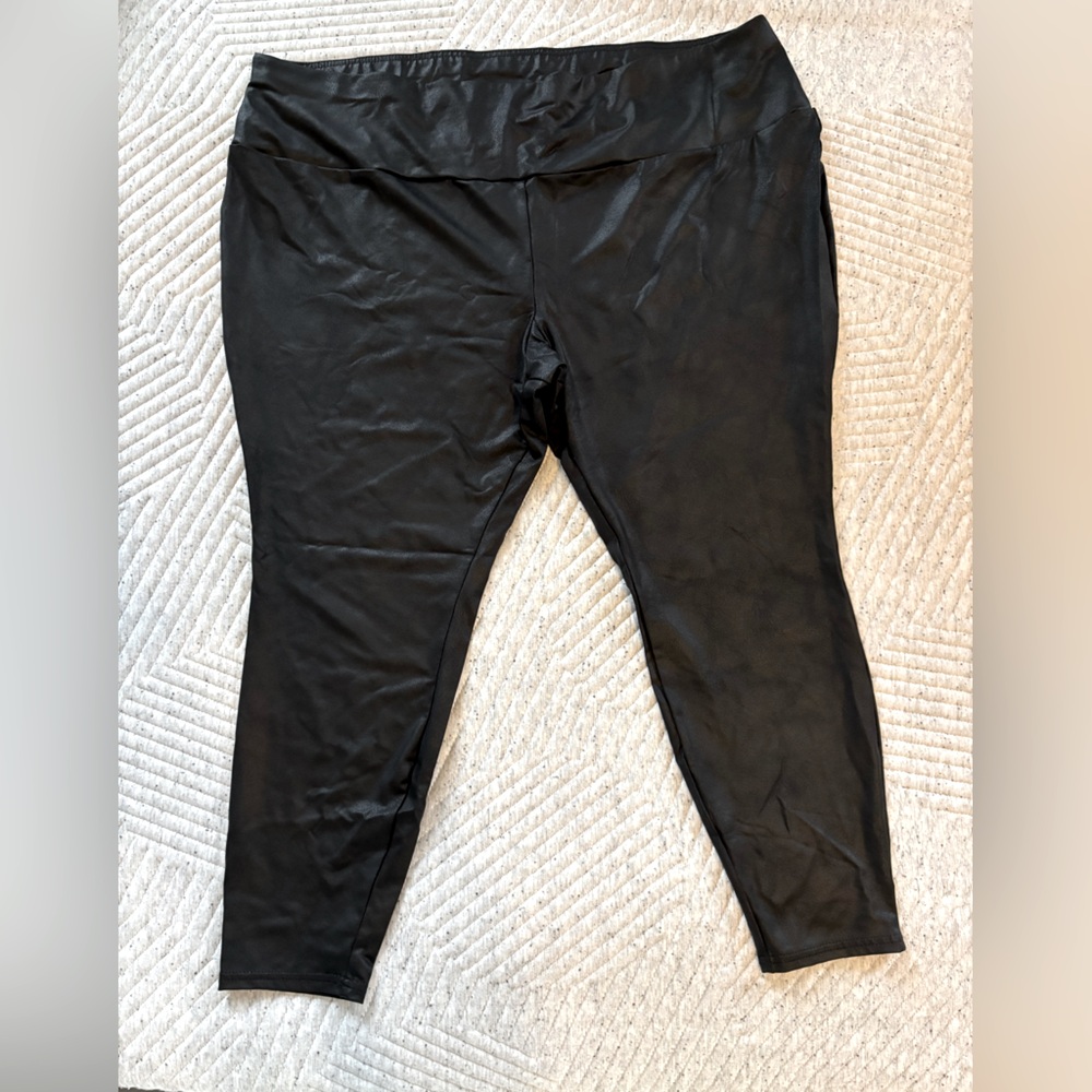 Terra & Sky Leather looking leggings size 20/22